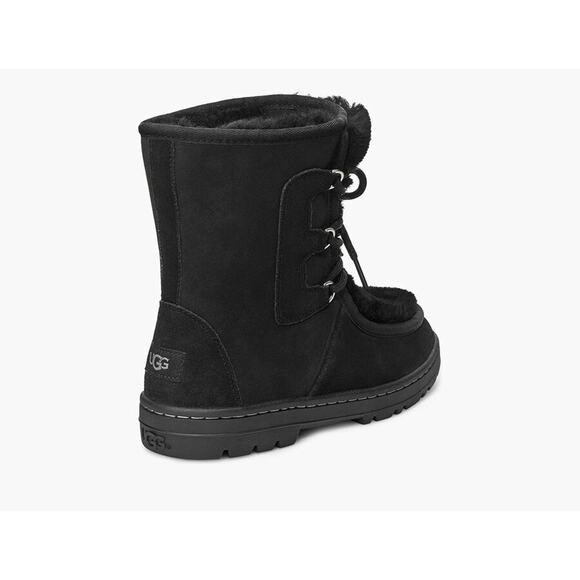 NEW w/box winter snow Short Sz 5 Women's UGG Mukluk Revival Boot Black Lace up - Picture 4 of 6